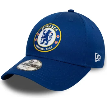 Cappello curvo blu snapback per bambino 9FORTY Core dei Chelsea Football Club Premier League di New Era