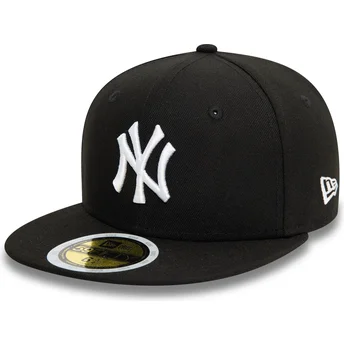 Cappello piatto nero aderente per bambino 59FIFTY dei New York Yankees MLB di New Era