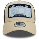 cappelli-curva-beige-snapback-a-frame-license-plate-dei-los-angeles-ciudades-y-playas-di-new-era