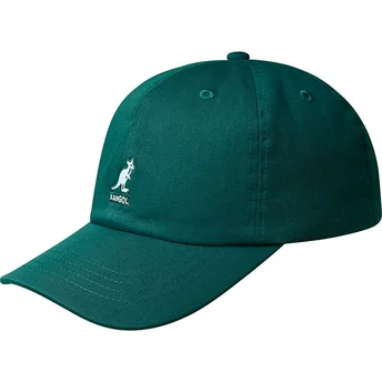 Cappellino curvo verde regolabile Washed Baseball Pine di Kangol
