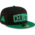 cappello-piatto-nero-e-verde-aderente-59fifty-statement-dei-boston-celtics-nba-di-new-era