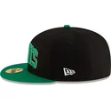 cappello-piatto-nero-e-verde-aderente-59fifty-statement-dei-boston-celtics-nba-di-new-era