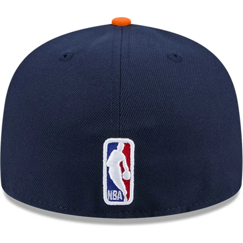 cappello-piatto-blu-marino-e-arancione-aderente-59fifty-statement-dei-new-york-knicks-nba-di-new-era