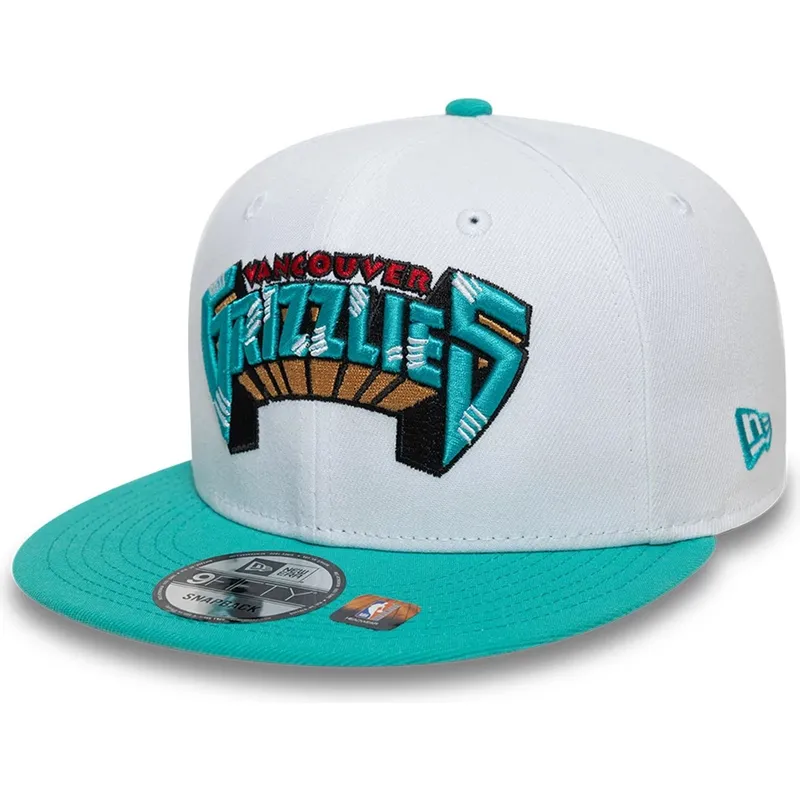 cappello-piatto-bianco-e-verde-snapback-9fifty-classic-di-memphis-grizzlies-nba-di-new-era