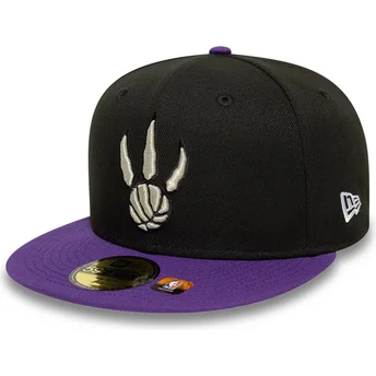Cappellino piatto nero e viola regolato 59FIFTY Classic dei Toronto Raptors NBA di New Era