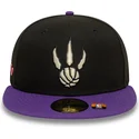 cappello-piatto-nero-e-viola-aderente-59fifty-classic-di-toronto-raptors-nba-di-new-era