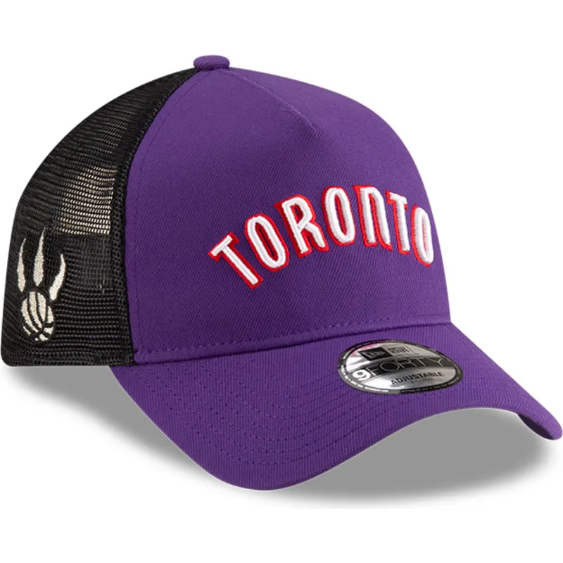 cappellino-trucker-viola-e-nero-a-frame-classic-di-toronto-raptors-nba-di-new-era