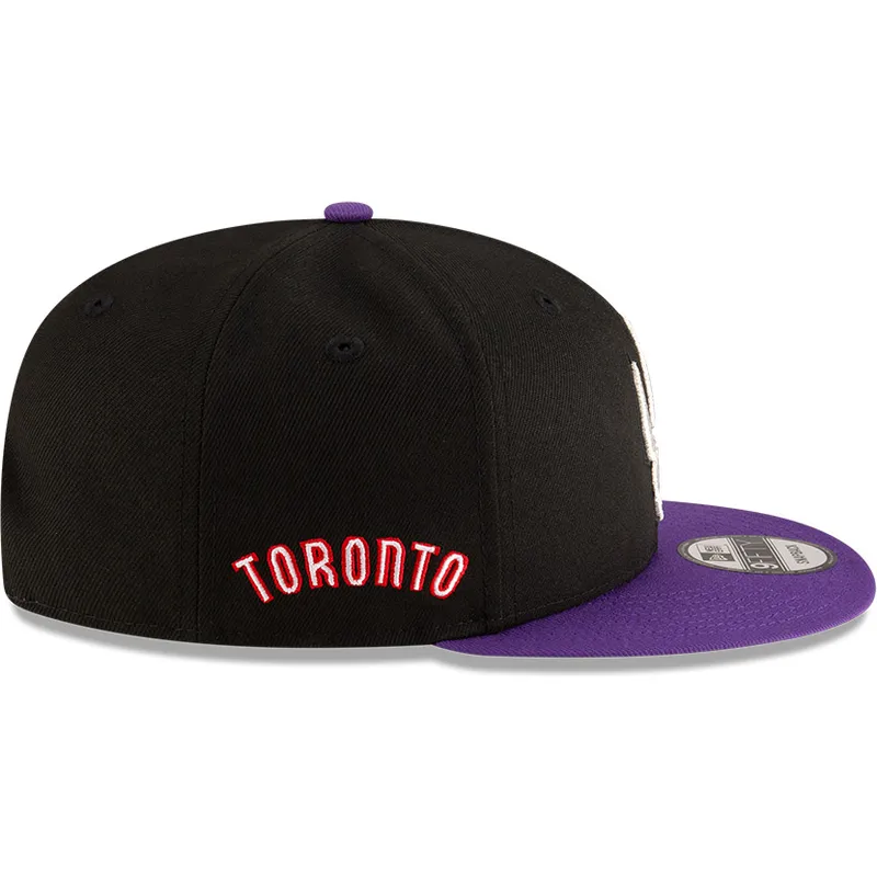 cappello-piatto-nero-e-viola-snapback-9fifty-classic-di-toronto-raptors-nba-di-new-era