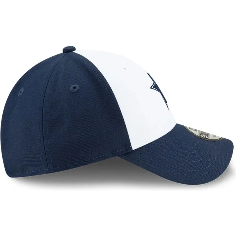 cappellino-curvo-bianco-e-blu-navy-regolabile-9forty-the-league-di-dallas-cowboys-nfl-di-new-era