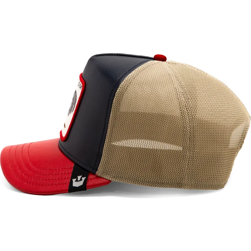 cappellino-trucker-blu-marino-e-rosso-gallo-shleather-cock-the-farm-di-goorin-bros