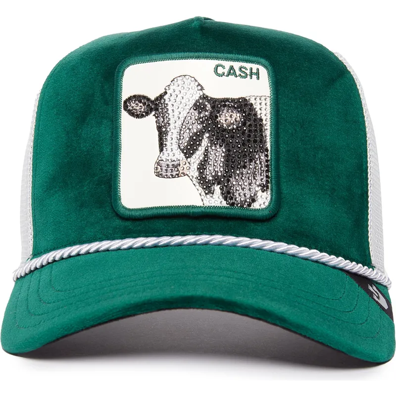 cappellino-trucker-verde-e-bianco-mucca-cash-emerald-cow-the-farm-jewel-tones-di-goorin-bros