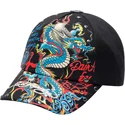cappellino-curvo-nero-regolabile-blue-dragon-di-ed-hardy