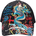 berretto-nero-curvo-regolabile-blue-dragon-di-ed-hardy