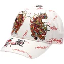 cappello-curvo-beige-regolabile-tiger-flames-di-ed-hardy