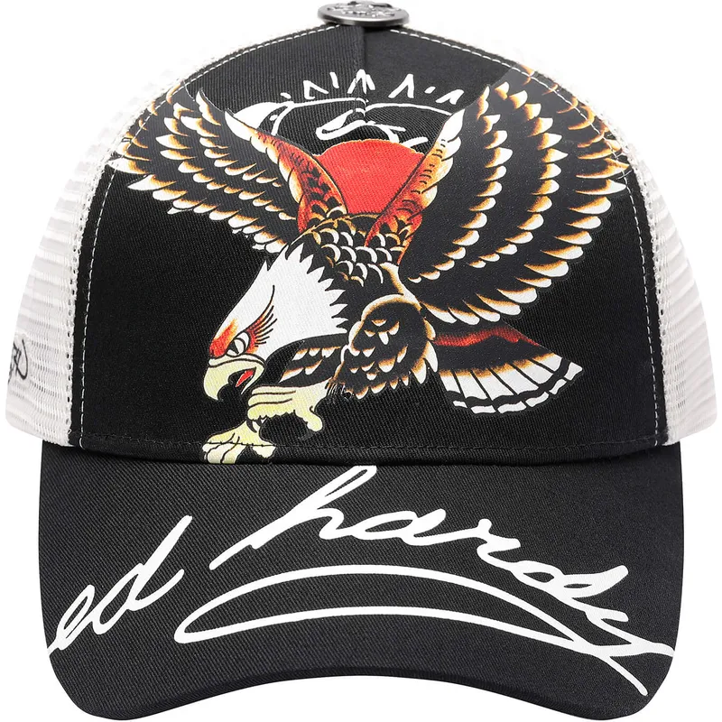 cappellino-trucker-nero-e-bianco-soaring-eagle-di-ed-hardy