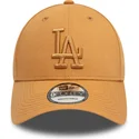 cappellino-con-visiera-curva-marrone-chiaro-regolabile-con-logo-marrone-9forty-league-essential-dei-los-angeles-dodgers-mlb-di-n
