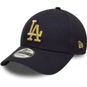 cappellino-curvo-blu-navy-regolabile-con-logo-dorato-9forty-metallic-dei-los-angeles-dodgers-mlb-di-new-era