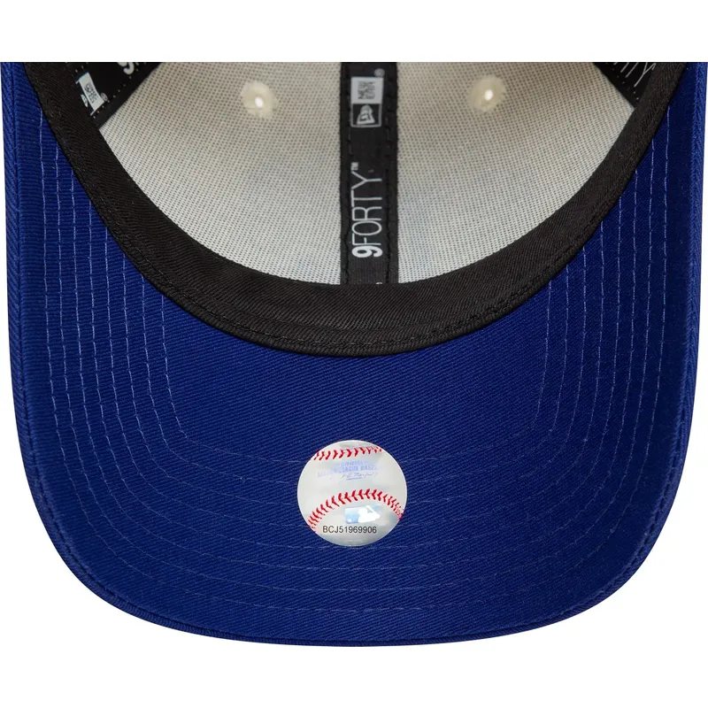 cappellino-visiera-curva-beige-e-blu-regolabile-9forty-colour-block-di-los-angeles-dodgers-mlb-di-new-era