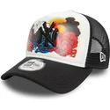 cappellino-trucker-bianco-e-nero-9forty-a-frame-graphic-di-new-york-yankees-mlb-di-new-era