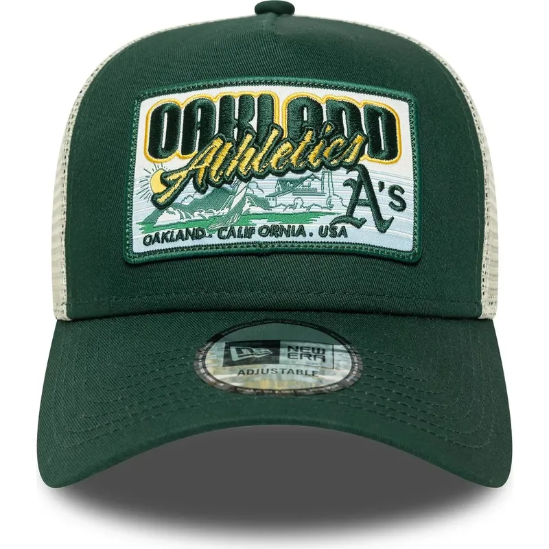 cappellino-trucker-verde-9forty-a-frame-patch-di-oakland-athletics-mlb-di-new-era