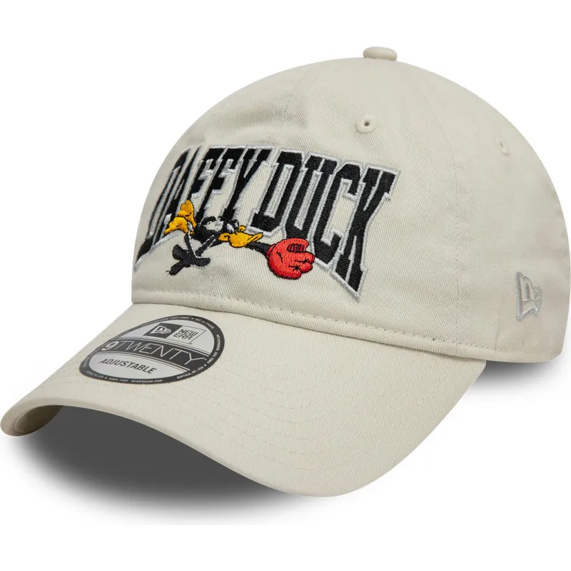 cappellino-curva-beige-regolabile-9twenty-washed-di-daffy-duck-looney-tunes-di-new-era
