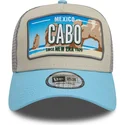 cappellino-trucker-beige-e-blu-9forty-a-frame-license-plate-di-cape-cities-beaches-di-new-era