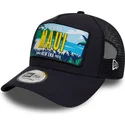cappellino-trucker-blu-marino-9forty-a-frame-license-plate-di-maui-citta-e-spiagge-di-new-era