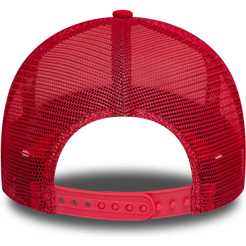 cappello-trucker-bianco-e-rosso-da-donna-9forty-a-frame-foam-di-miami-beach-citta-e-spiagge-di-new-era