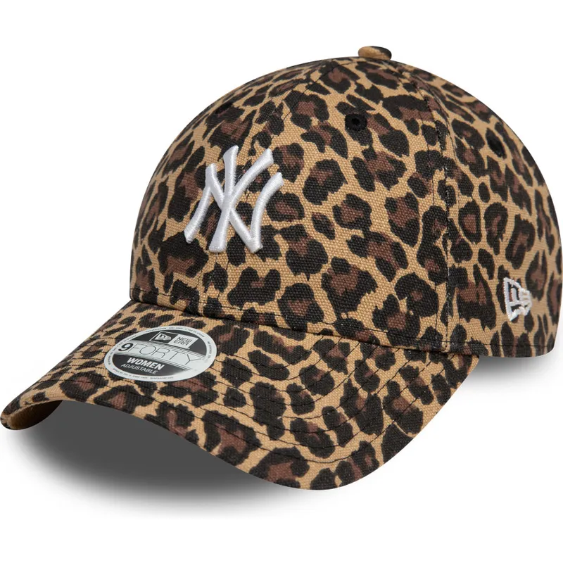 cappellino-curvo-leopardato-regolabile-da-donna-9forty-dei-new-york-yankees-mlb-di-new-era