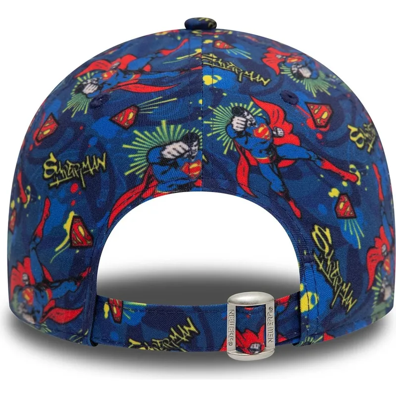 cappellino-curvo-blu-marino-per-bambino-9forty-all-over-print-di-superman-dc-comics-di-new-era