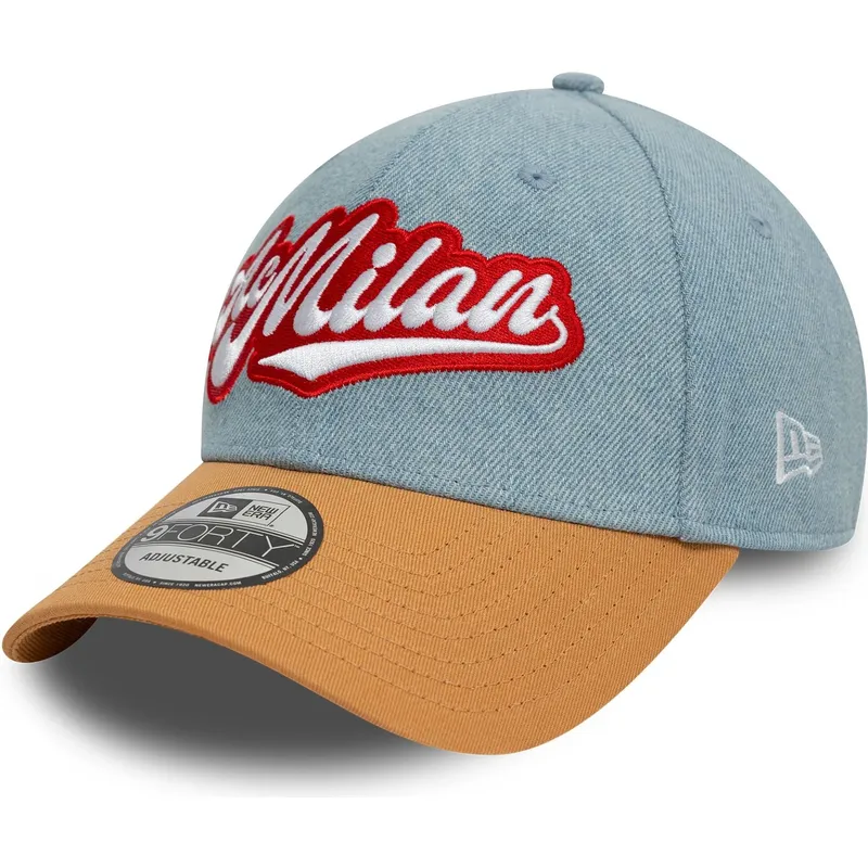 Ac Milan Cappello New Era Cappellino Curvo Blu E Marrone