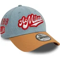 cappellino-curvo-blu-e-marrone-regolabile-9forty-denim-di-ac-milan-serie-a-di-new-era