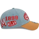 cappellino-curvo-blu-e-marrone-regolabile-9forty-denim-di-ac-milan-serie-a-di-new-era