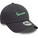 cappellino-visiera-curva-grigio-regolabile-con-logo-verde-9forty-side-print-di-vespa-piaggio-di-new-era