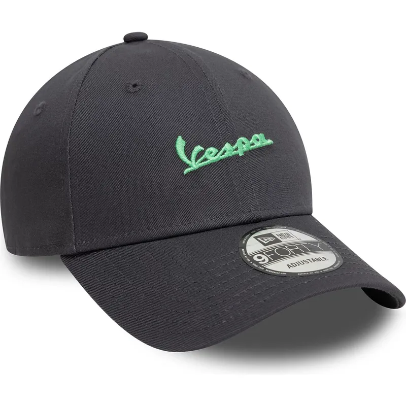 cappellino-visiera-curva-grigio-regolabile-con-logo-verde-9forty-side-print-di-vespa-piaggio-di-new-era
