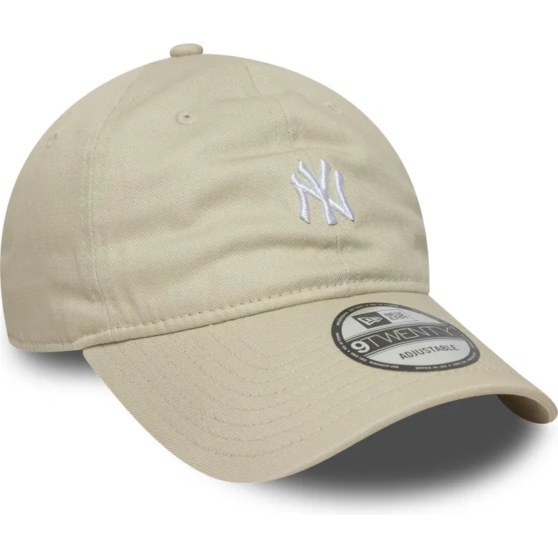 cappellino-curvo-beige-regolabile-9twenty-mini-logo-dei-new-york-yankees-mlb-di-new-era