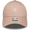 berretto-curvo-rosa-regolabile-da-donna-9forty-mini-logo-new-york-yankees-mlb-di-new-era