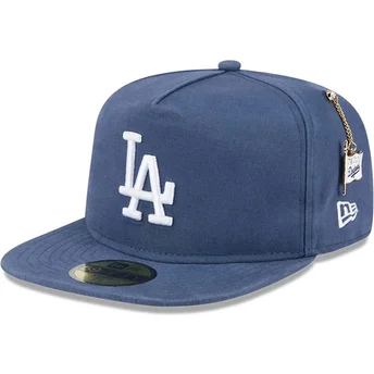 Cappello piatto blu aderente 59FIFTY A Frame Championship Side Flag dei Los Angeles Dodgers MLB di New Era