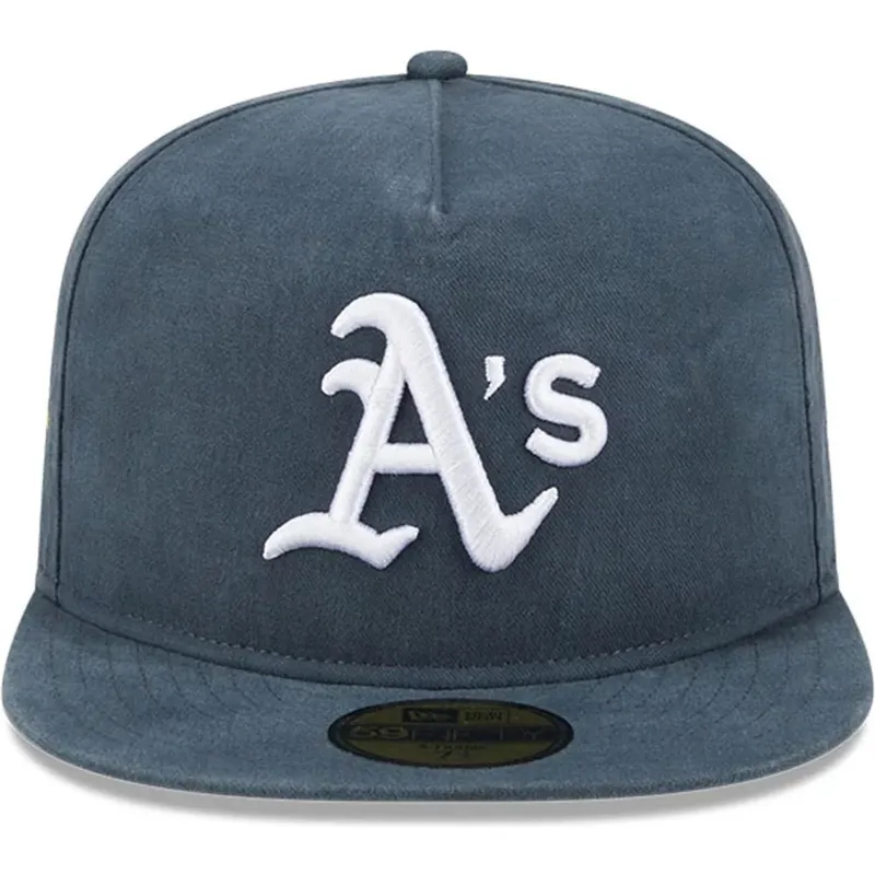 cappello-piatto-verde-chiuso-59fifty-a-frame-championship-side-flag-degli-oakland-athletics-mlb-di-new-era