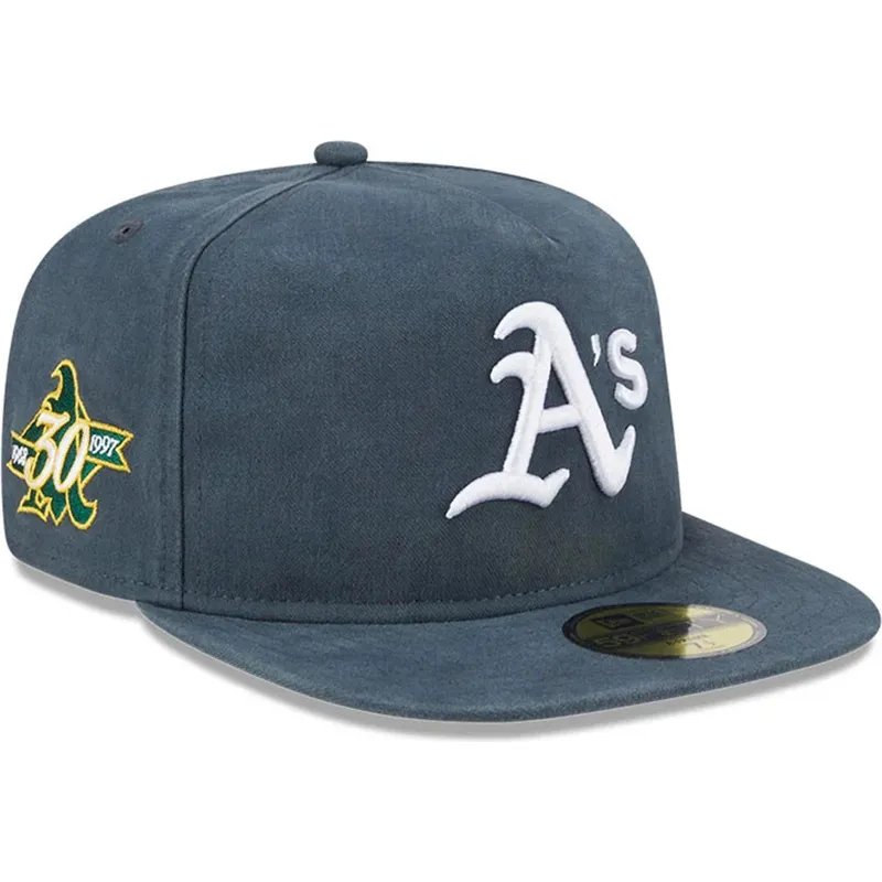 cappello-piatto-verde-chiuso-59fifty-a-frame-championship-side-flag-degli-oakland-athletics-mlb-di-new-era