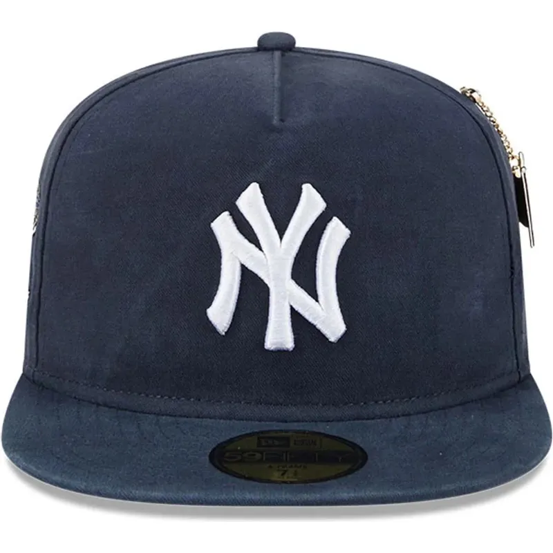 cappello-piatto-blu-navy-chiuso-59fifty-a-frame-championship-side-flag-dei-new-york-yankees-mlb-di-new-era