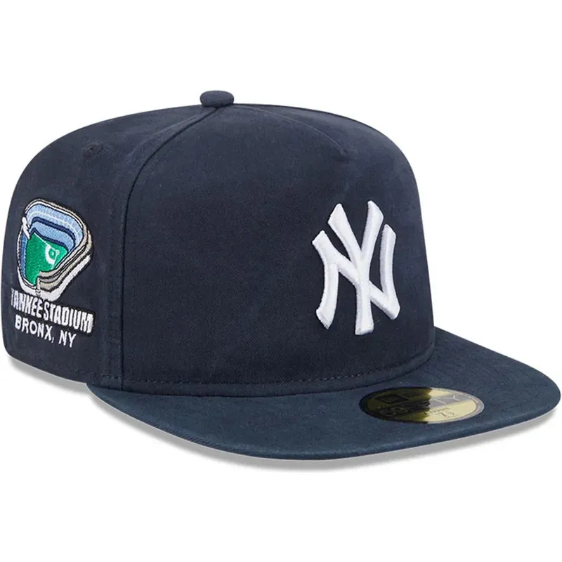 cappello-piatto-blu-navy-regolabile-59fifty-a-frame-championship-side-flag-dei-new-york-yankees-mlb-di-new-era