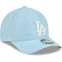 cappellino-visiera-curva-azzurro-snapback-9forty-m-crown-a-frame-cotton-weave-di-los-angeles-dodgers-mlb-di-new-era