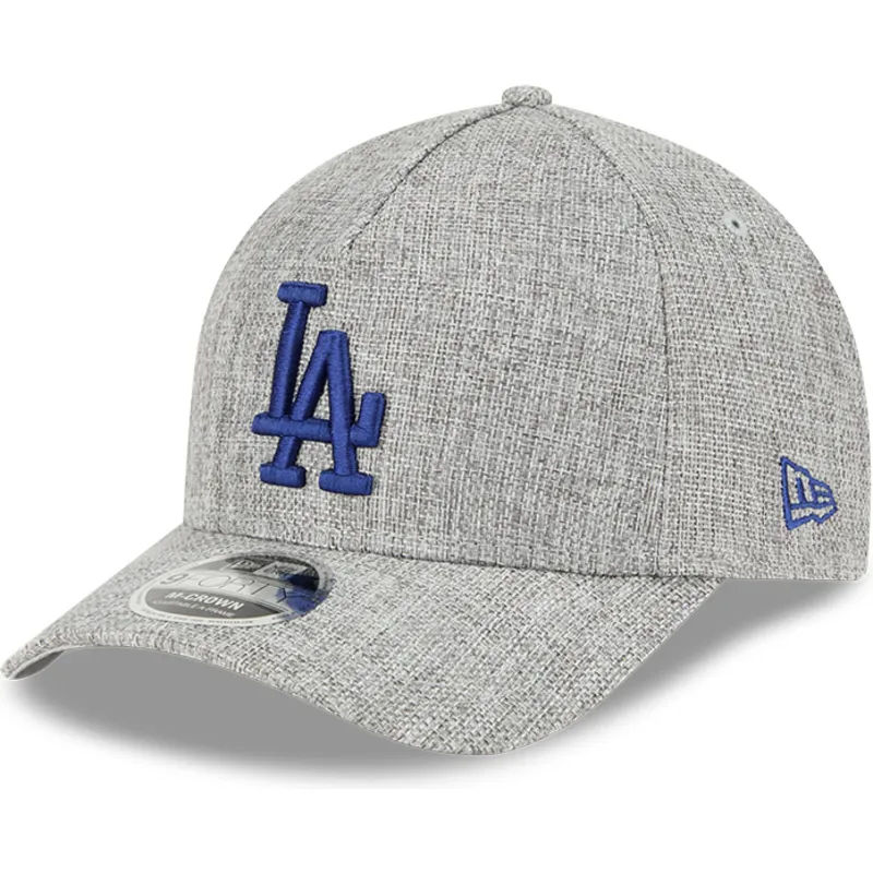 cappellino-visiera-curva-grigio-snapback-con-logo-blu-9forty-m-crown-a-frame-cotton-weave-di-los-angeles-dodgers-mlb-di-new-era