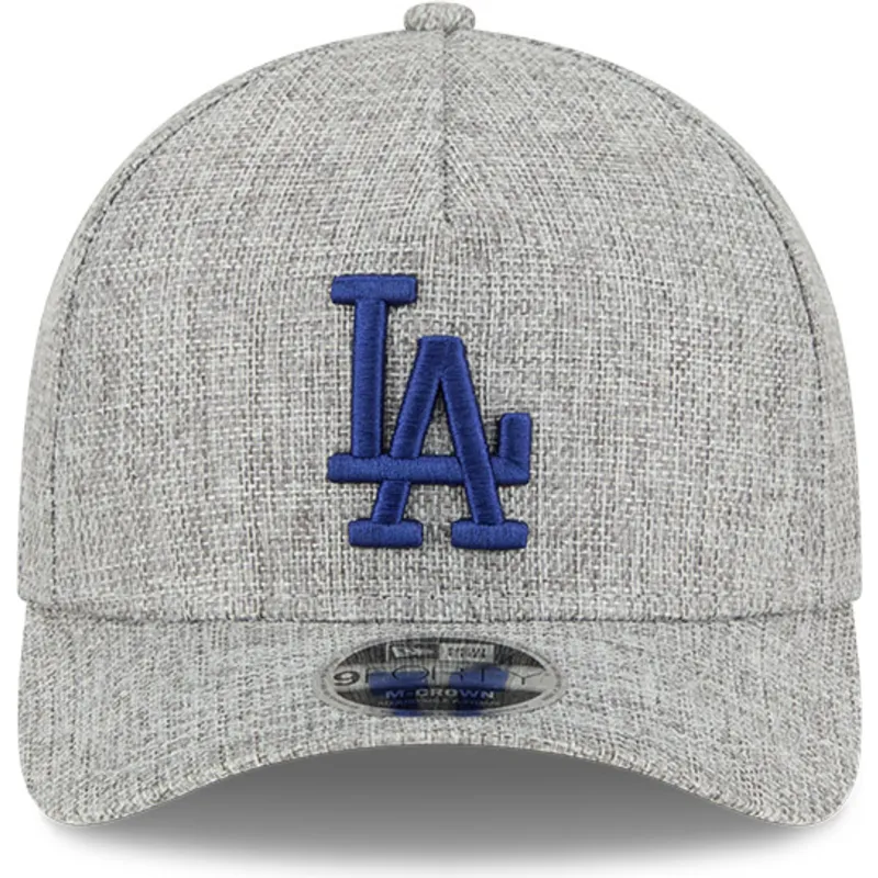 cappellino-visiera-curva-grigio-snapback-con-logo-blu-9forty-m-crown-a-frame-cotton-weave-di-los-angeles-dodgers-mlb-di-new-era