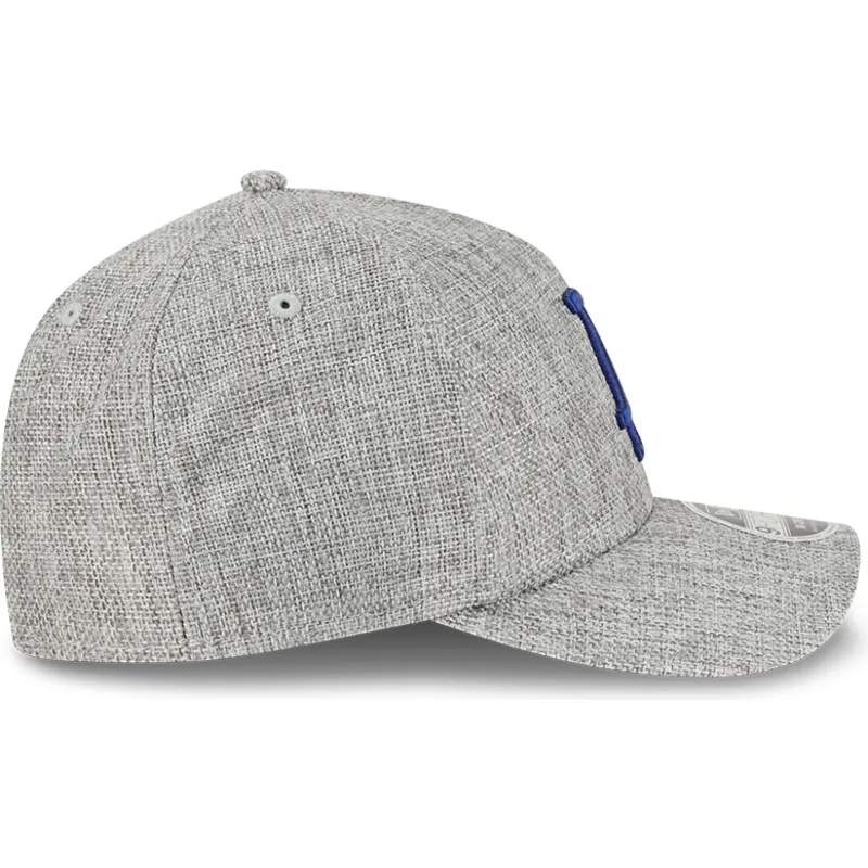 cappellino-visiera-curva-grigio-snapback-con-logo-blu-9forty-m-crown-a-frame-cotton-weave-di-los-angeles-dodgers-mlb-di-new-era