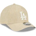 cappellino-curvo-beige-snapback-9forty-m-crown-a-frame-cotton-weave-dei-los-angeles-dodgers-mlb-di-new-era