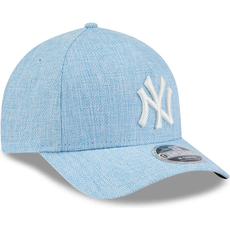 cappellino-visiera-curva-azzurro-snapback-9forty-m-crown-a-frame-cotton-weave-di-new-york-yankees-mlb-di-new-era