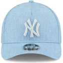 cappellino-snapback-a-visiera-curva-azzurro-chiaro-9forty-m-crown-a-frame-cotton-weave-dei-new-york-yankees-mlb-di-new-era