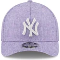 cappellino-curvo-viola-snapback-9forty-m-crown-a-frame-cotton-weave-dei-new-york-yankees-mlb-di-new-era